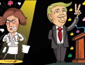 كاريكاتير صحيفة إماراتية.. ترامب ينتصر على نانسى بيلوسى فى قضية العزل