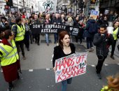 مسيرة حاشدة وسط لندن ترفض تسليم جوليان أسانج مؤسس موقع ويكيليكس لامريكا