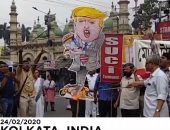 شاهد مظاهرات فى الهند احتجاجاً على زيارة الرئيس الأمريكى ترامب