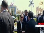 الرئيس السيسى يقدم العزاء لسوزان مبارك خلال جنازة الرئيس الأسبق 