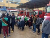 طلاب جامعة كفر الشيخ يطلعون على الإمكانات البشرية لإدارة الحماية المدنية