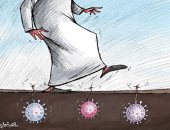 كاريكاتير صحيفة كويتية.. انتشار فيروس كورونا فى الكويت