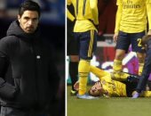 أرتيتا يتحدث عن إصابة توريرا بعد مغادرة مباراة أرسنال بالعكازات.. فيديو