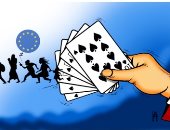 كاريكاتير صحيفة إماراتية.. تركيا تلاعب الاتحاد الأوروبى بورق المهاجرين