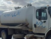 صور.. مياه شمال سيناء تواصل رفع تراكمات الأمطار من الشوارع