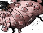 كاريكاتير صحيفة سعودية.. فيروس كورونا كالثور الهائج