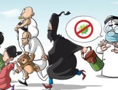 كاريكاتير صحيفة سعودية .. الخوف من تفشى فيروس كورونا