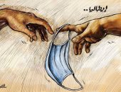 كاريكاتير صحيفة إماراتية.. فيروس كورونا يسيطر على الأراضى الإيطالية 