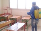 صور.. حملة تطهير وتعقيم للمدارس والمنشآت التعليمية فى وسط سيناء