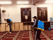 قارئ يشارك صور تطهير المساجد فى قليوب البلد للحد من انتشار فيروس كورونا