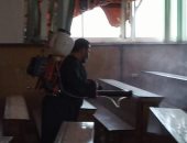 تطهير وتعقيم مدرجات الكلية النوعية بالمنوفية 