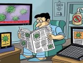 كاريكاتير صحيفة إماراتية.. كورونا يحيط بك أينما كنت