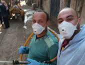 شباب قرية الغاب بدمياط يعقمون شوارعهم حفاظا على أهلهم من انتشار كورونا