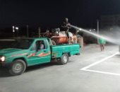 تعقيم شوارع ومنازل مركز باريس بالوادى الجديد بعد بدء وقت الحظر 