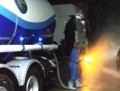 لليوم الثالث مياه الشرب بالشرقية تطهر الشوارع لمجابهة فيروس كورونا