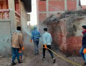 "من أجل مصر".. شباب كفر شكر بالقليوبية يعقمون شوارعهم لمواجهة كورونا