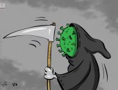 كاريكاتير صحيفة كويتية.. كورونا يتحول لشخصية بفيلم رعب