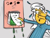 كاريكاتير صحيفة كويتية .. محاربة تفشى فيروس "كورونا "فى شهر ابريل