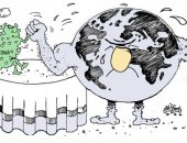 كاريكاتير صحيفة عمانية.. العالم سيسيطر على "كورونا"