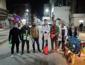  شباب بسيون فى حملة تطهير ضد فيروس كورونا بالغربية بالجهود الذاتية