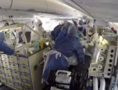 ‫فيديو.. مشاهد من داخل مستشفى عسكرى طائر ينقل مصابين بكورونا