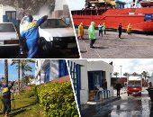 بوابة مصر البحرية فى أمان.. ميناء الإسكندرية يعقم السفن القادمة من الخارج.. لانش لنقل طاقم الحجر الصحى للكشف على طاقم السفن وتعقيمها قبل دخولها.. التعامل إلكترونيا لمنع الاختلاط.. وتمديد تصاريح سفر البحارة