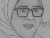 وزيرة الصحة والشيخ الشعراوى.. شخصيات عبر محمود عن دورهم فى المجتمع بالرسم