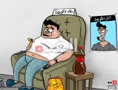 كاريكاتير صحيفة أردنية يسلط الضوء على تزايد السمنة وبعد ظهور كورونا