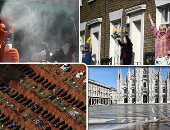 كورونا × صور.. تنكيس الأعلام فى الصين ومقابر جماعية بالبرازيل ودعم الأطباء بفرنسا