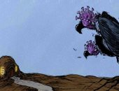 كاريكاتير صحيفة سعودية .. نسور "كورونا" تهاجم المنازل