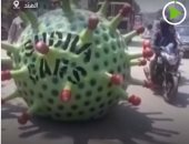 صنع سيارة على هيئة فيروس كورونا فى الهند.. فيديو