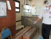 أهالى طوخ بمركز السنبلاوين فى الدقهلية يطهرون مكتب البريد للوقاية من كورونا
