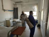 حملة تعقيم لمستشفى بئر العبد بشمال سيناء.. صور