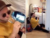 عشاق السفر على Tik Tok يحاكون ركوب الطائرات بجلسة فى غرف الغسيل.. فيديو