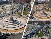 أعمال تطوير ميدان التحرير مستمرة لتحويله لمتحف مفتوح.. العمال يواصلون تجميل الميدان مع تطبيق الإجراءات الوقائية للحماية من كورونا.. اختبار النافورة ومنظومة الإضاءة وشبكات الرى قبل تثبيت الكباش الفرعونية