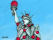 كاريكاتير صحيفة كويتية.. كورونا يحتل تمثال الحرية