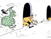 كاريكاتير صحيفة عمانية.. كورونا يصطاد الخارجين من المنزل 