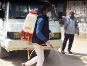 حملة شبابية لتطهير وتعقيم قرية زاوية الناعورة بالمنوفية لمنع انتشار كورونا