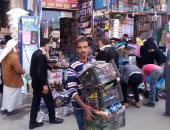 إزالة الإشغالات والباعة الجائلين من على الأرصفة بوسط مدينة مطروح