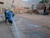 جنوب سيناء تواصل أعمال الرش والتطهير بمدينة سانت كاترين.. صور