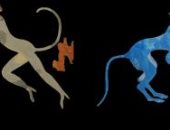حل لغز " القرود الزرقاء " فى اللوحات الجدارية اليونانية القديمة