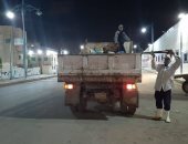 أجهزة مطروح تكثف أعمال تنظيف وتطهير الشوارع ليلا