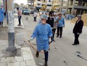 فريق من الشباب والرياضة ينفذ حملة تعقيم لحى المساعيد بالعريش 