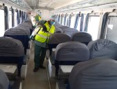 صور.. السكة الحديد تواصل أعمال تعقيم وتطهير القطارات والمحطات لمواجهة كورونا