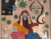 عمر السجن ما يقتل مبدع..سجين بالهند يرسم على جدارن سجنه كيفية مواجهة كورونا