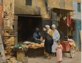 100 لوحة عالمية .. "متجر فى القاهرة" لوحة تعود لنهاية القرن الـ 19