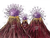 كاريكاتير صحيفة سعودية.. كورونا طغى على الاحتجاجات في العراق ولبنان وإيران