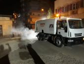 صور.. القليوبية تستغل أوقات الحظر لتطهير شوارع المدن ضد كورونا