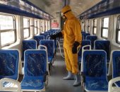 صور.. السكة الحديد تواصل أعمال تعقيم وتطهير القطارات والمحطات لمواجهة كورونا
