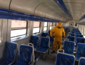 صور.. السكة الحديد تواصل تعقيم وتطهير القطارات والمحطات لمواجهة كورونا